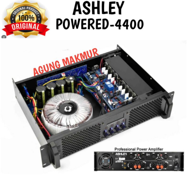 POWER AMPLIFIER ASHLEY POWERED-4400 ASHLEY POWERED4400 POWERED 4400 ORIGINAL 4 CHANNEL