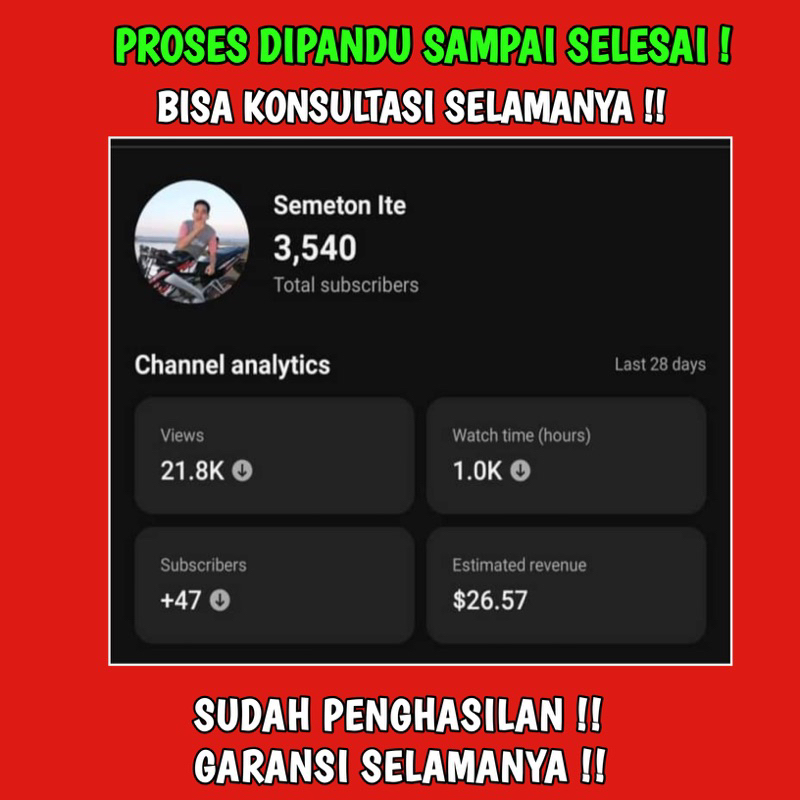 Channel Youtube Sudah Monet Sepaket Adsense