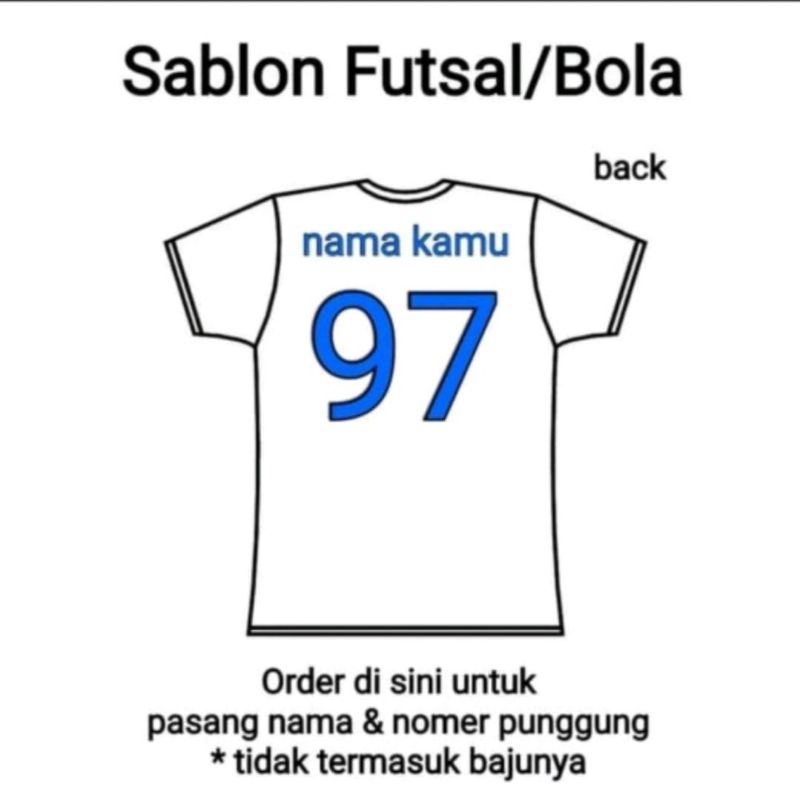 TAMBAH SABLON POLYFLEX NAMA DAN NOMOR PUNGGUNG