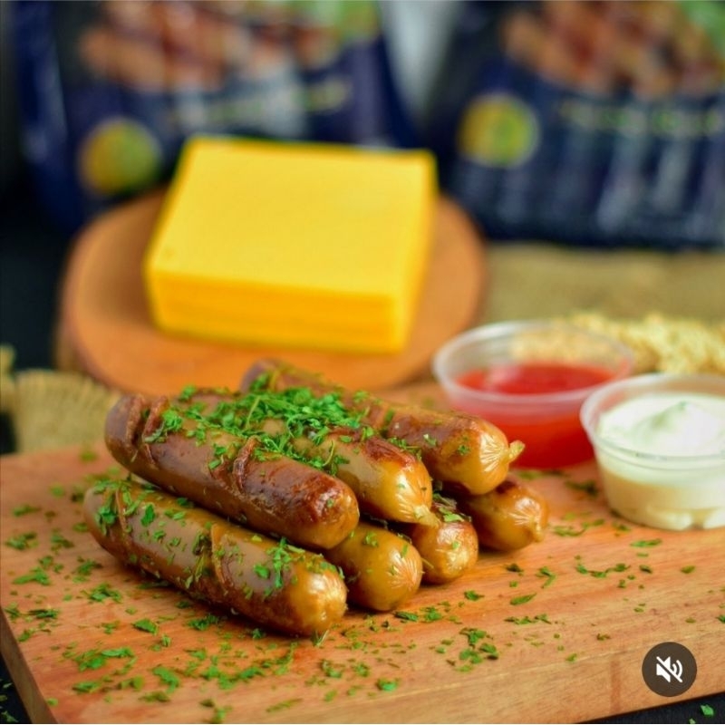 

Sosis Beef Keju Sehat Non MSG bulaf Cheezy Beef / frozen food bogor lauk instan nugget sosis cemilan natural alami