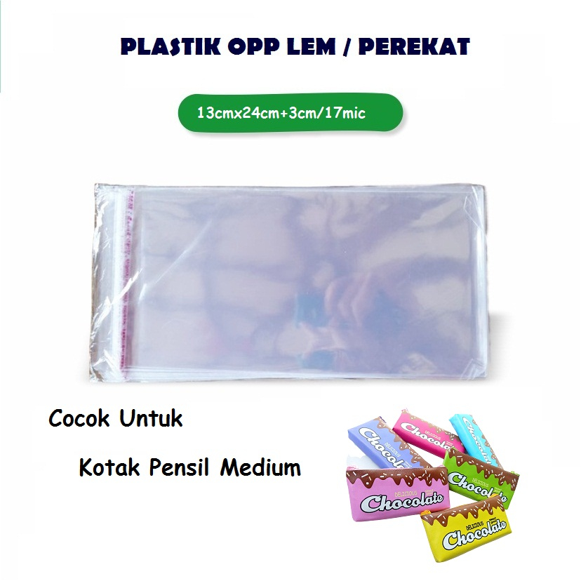 

Plastik OPP Lem Perekat Plastik 13cmx24cm isi 100 Lembar