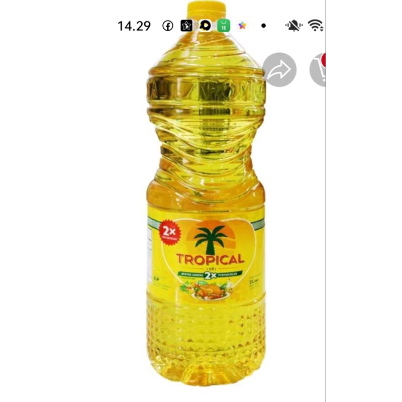 

Minyak goreng tropical botol 2liter