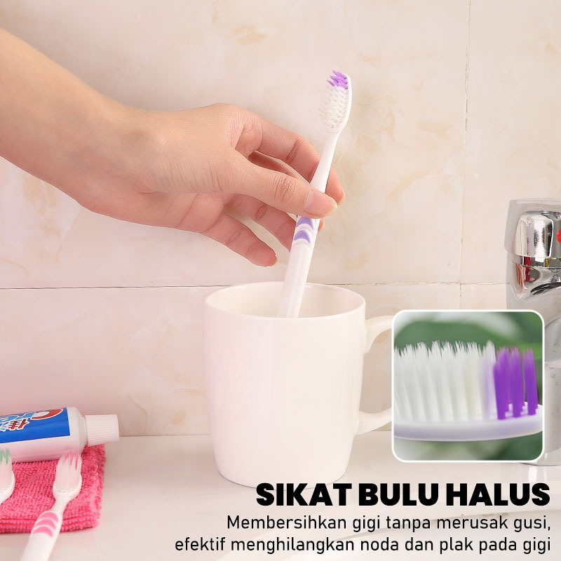 Sikat Gigi Dewasa 1 set Isi 10 Pcs Sikat Gigi Lembut / Sikat Gigi Warna / Travel Toothbrush Murah - V8A1-6