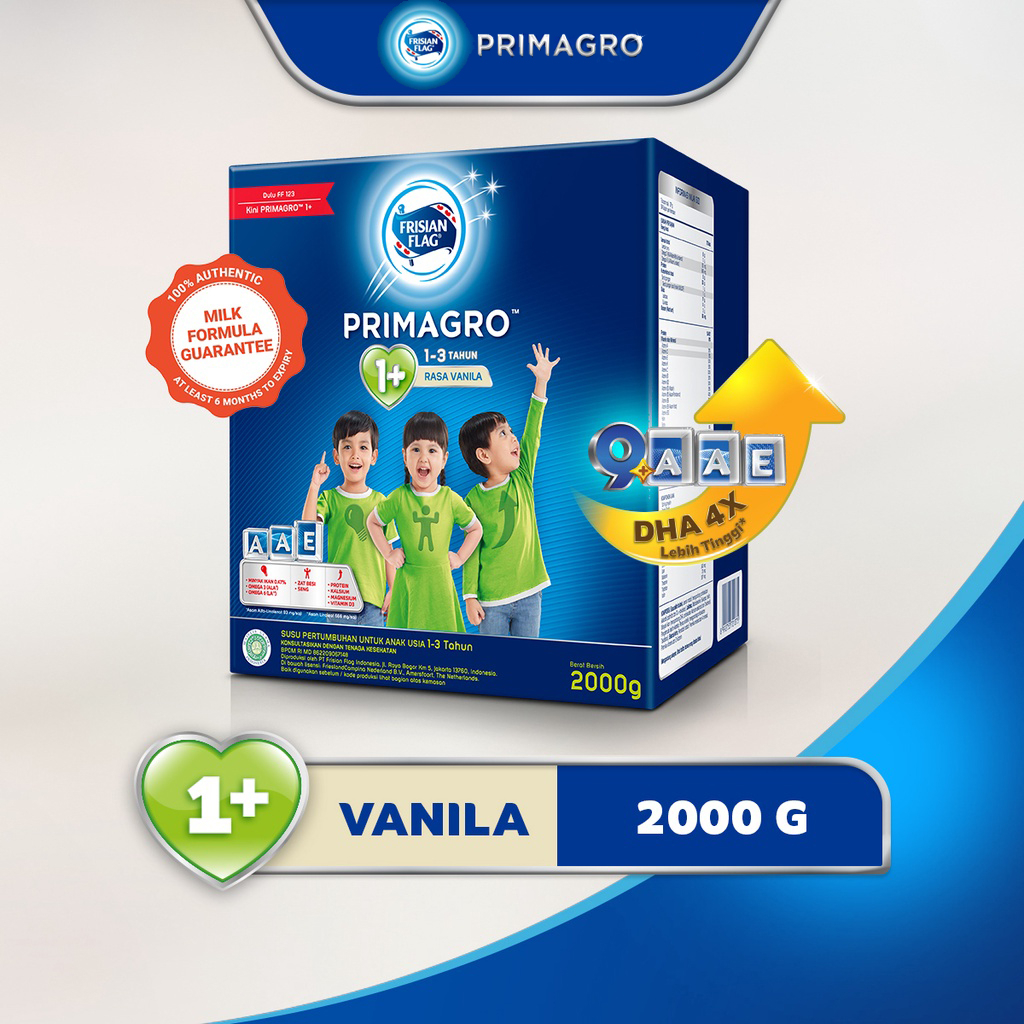 Frisian Flag Primagro 1+ 2000 gr - Frisian Flag Primagro 1+ Susu Pertumbuhan 2 kg