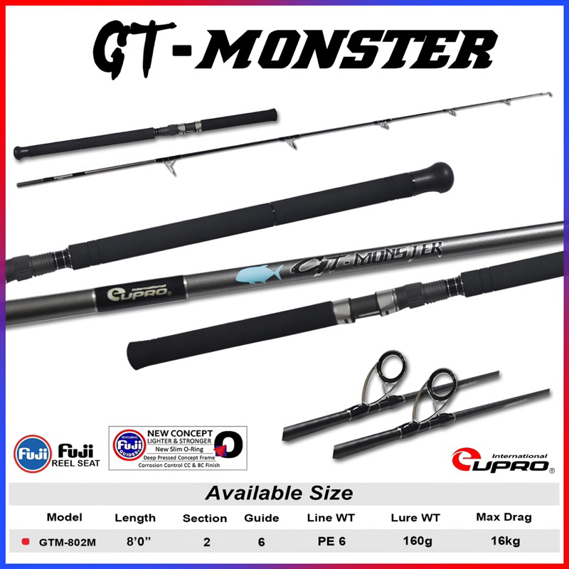JORAN PANCING EUPRO GT MONSTER GTM 802M-832ML-792MH SPINNING POPPING ROD
