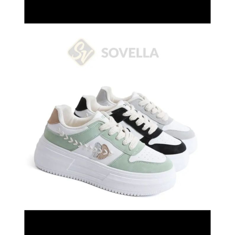 Sepatu SOVELLA / SOVELLA Havana Sepatu Sneakers Tali Simpel Kulit / Sepatu wanita / Sneakers Wanita 