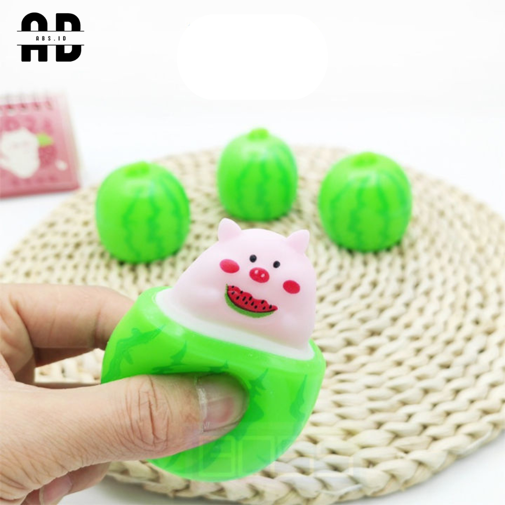 ABS - Mainan Squishy Semangka Piggy Pop it Mainan Squishy Pencet Anti Stress