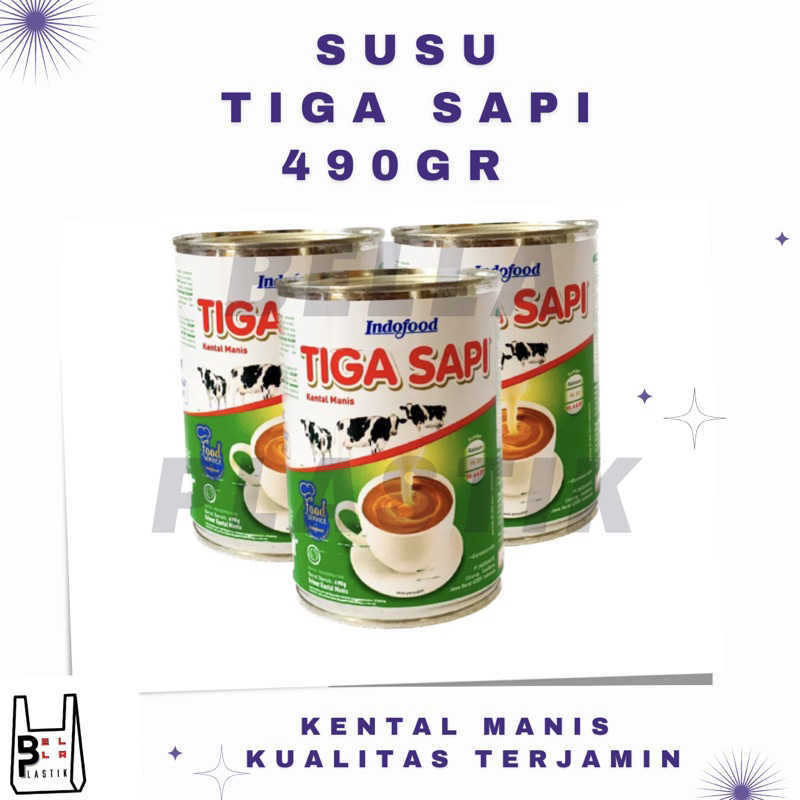 

SUSU KENTAL MANIS TIGA SAPI 490 GR / KRIMER KENTAL MANIS TIGA SAPI 490 GR