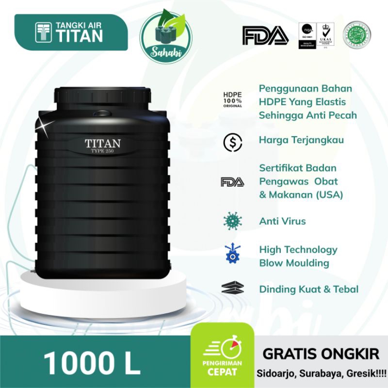 Tandon Air / Toren Air / Tangki Air Titan Blow 1000 Liter