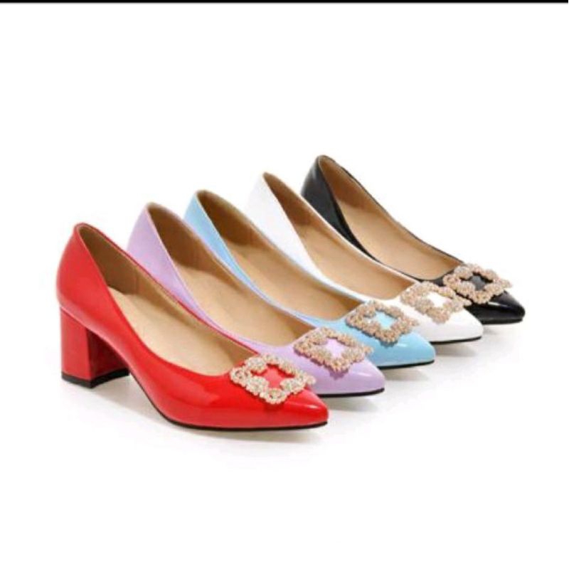 Heels kerja / pesta / high heels pesta /hak kotak sl18