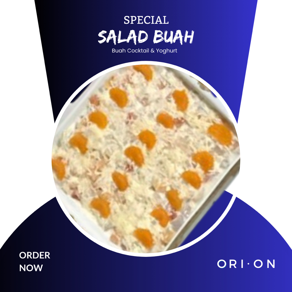 

ORION FRUIT Salad Buah Cocktail PREMIUM YOGHURT CREAMY HOMEMADE Murah isi Full Segar Hits Kenyang