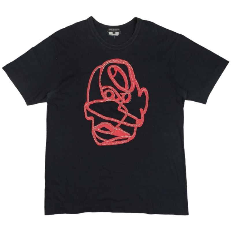 SS13 Comme des Garcons Homme Plus Chain Embellished Graphic Tshirt