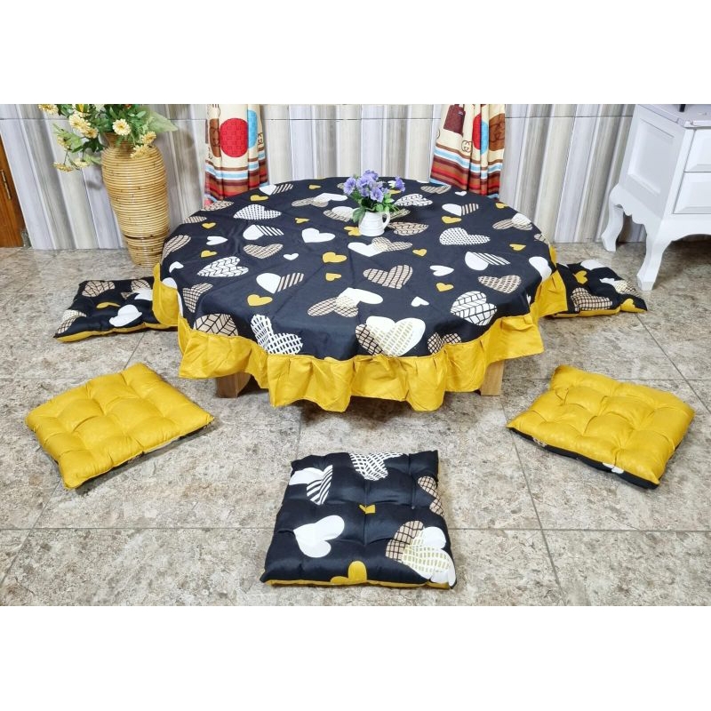 ✅✅ Set Lesehan Oshin Taplak Meja Bulat + Bantal Meja Murah COD TERLARIS