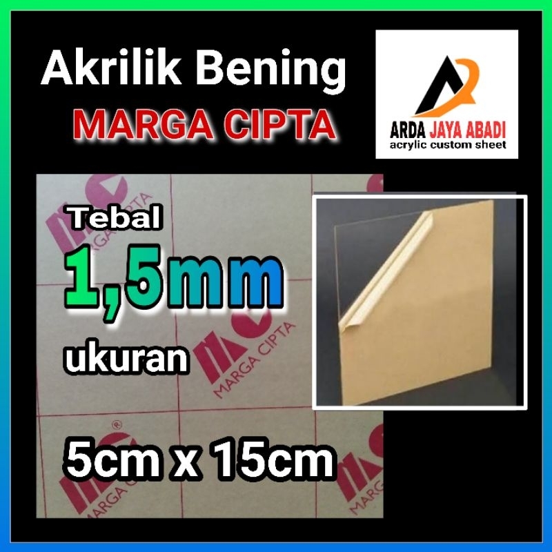 Akrilik 1,5mm bening  5 x 15  akrilik lembaran Acrylic clear mika lembaran akrilik  termurah ready s