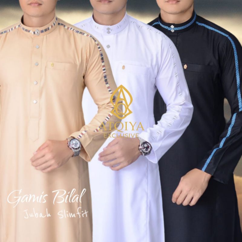 Gamis ATQIYA BILAL / Jubah Pria / Gamis Slim fit / Jubah Atqiya