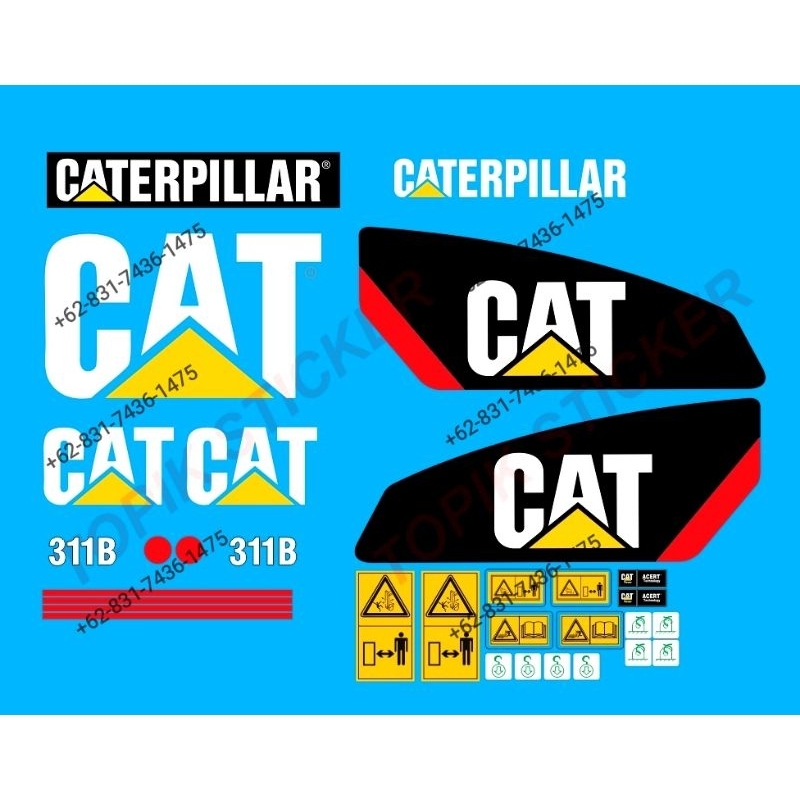 Stiker Excavator CATERPILLAR CAT 311B, Stiker Alat Berat