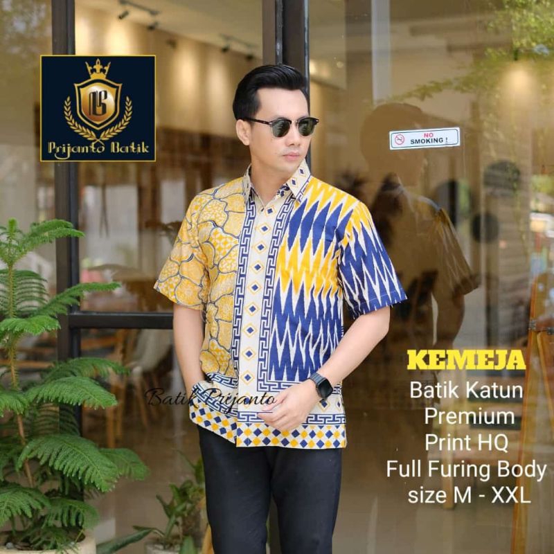 Kemeja Batik Pria premium / kemeja batik pria lengan pendek premium / kemeja batik pria cap solo