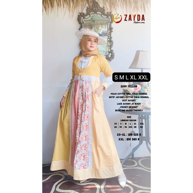 COD Gamis Zayda Zg 99 Gamis Pesta Yelliw Blue Black
