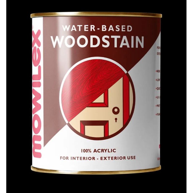 mowilex water based woodstain politur kayu plitur woodstain mowilex kemasan 1 liter cat plitur kayu 100% acrylic for interior and exterior
