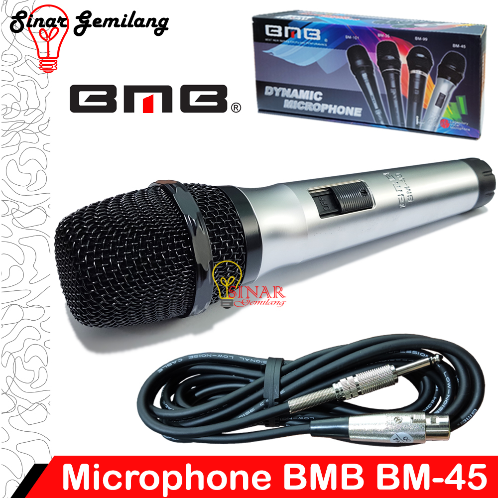 Mic Kabel BMB BM-45 Microphone Cable Genggam Mik Karaoke Vokal Asli Bergaransi Resmi Mikropon Handle