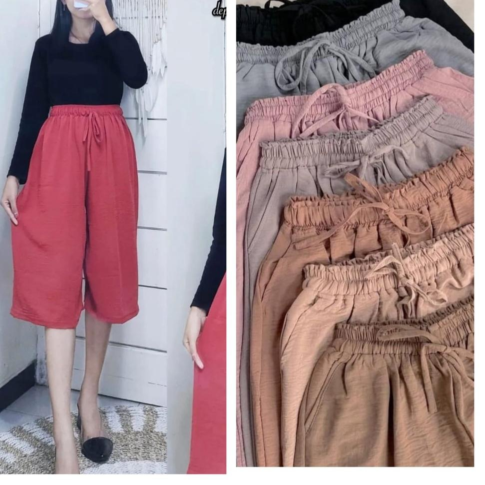 KULOT CRINKLE PENDEK 7/8  BB 45-75kg // KULOT CRINKLE AIRFLOW// KULOT PENDEK WANITA