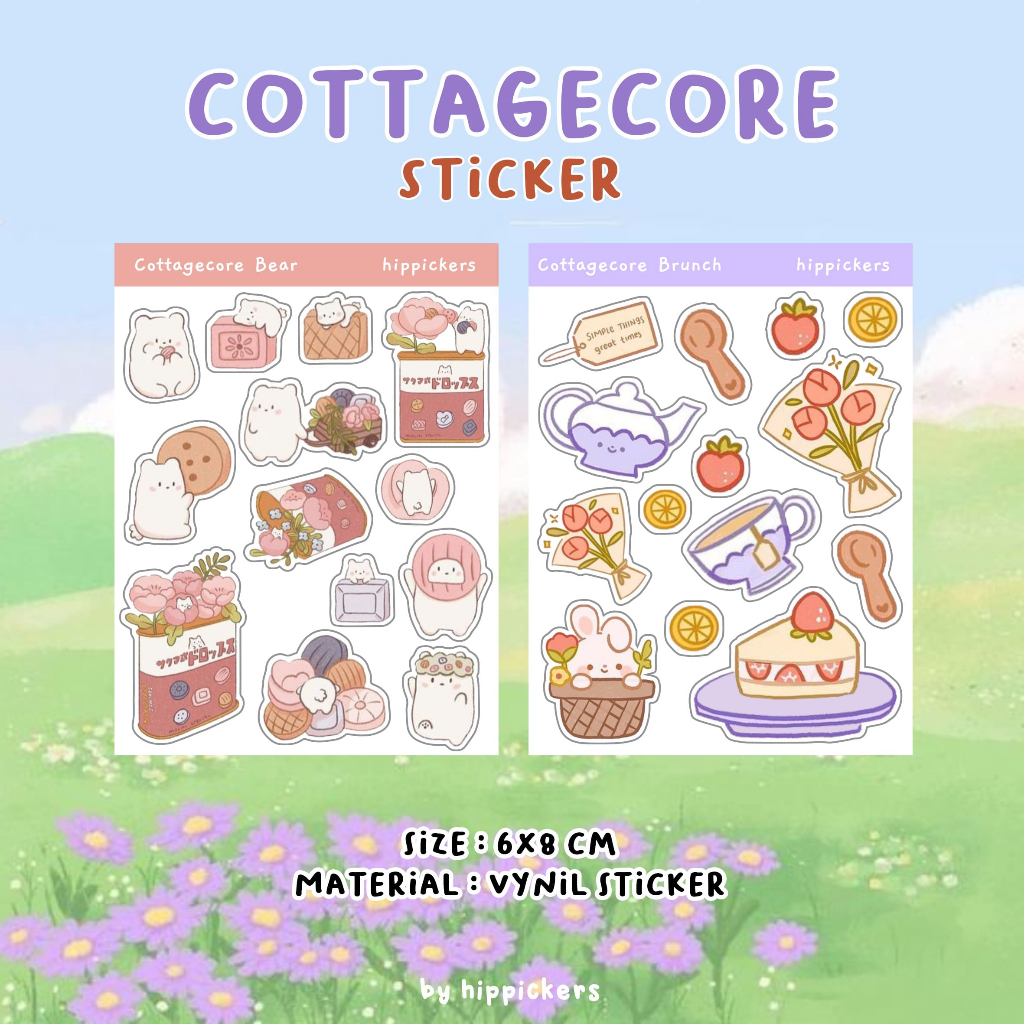 

Cottage Core Sticker Pack by Hippickers Sticker lucu aestheticc