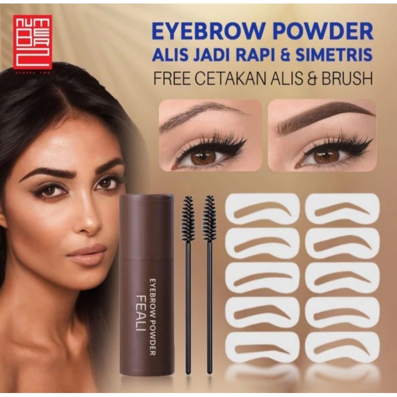 BPOM FEALI EYEBROW POWDER CETAKAN ALIS INSTAN dan EYELINER STAMP EYEBROW TEMPLATE ISI 12 DENGAN TALI