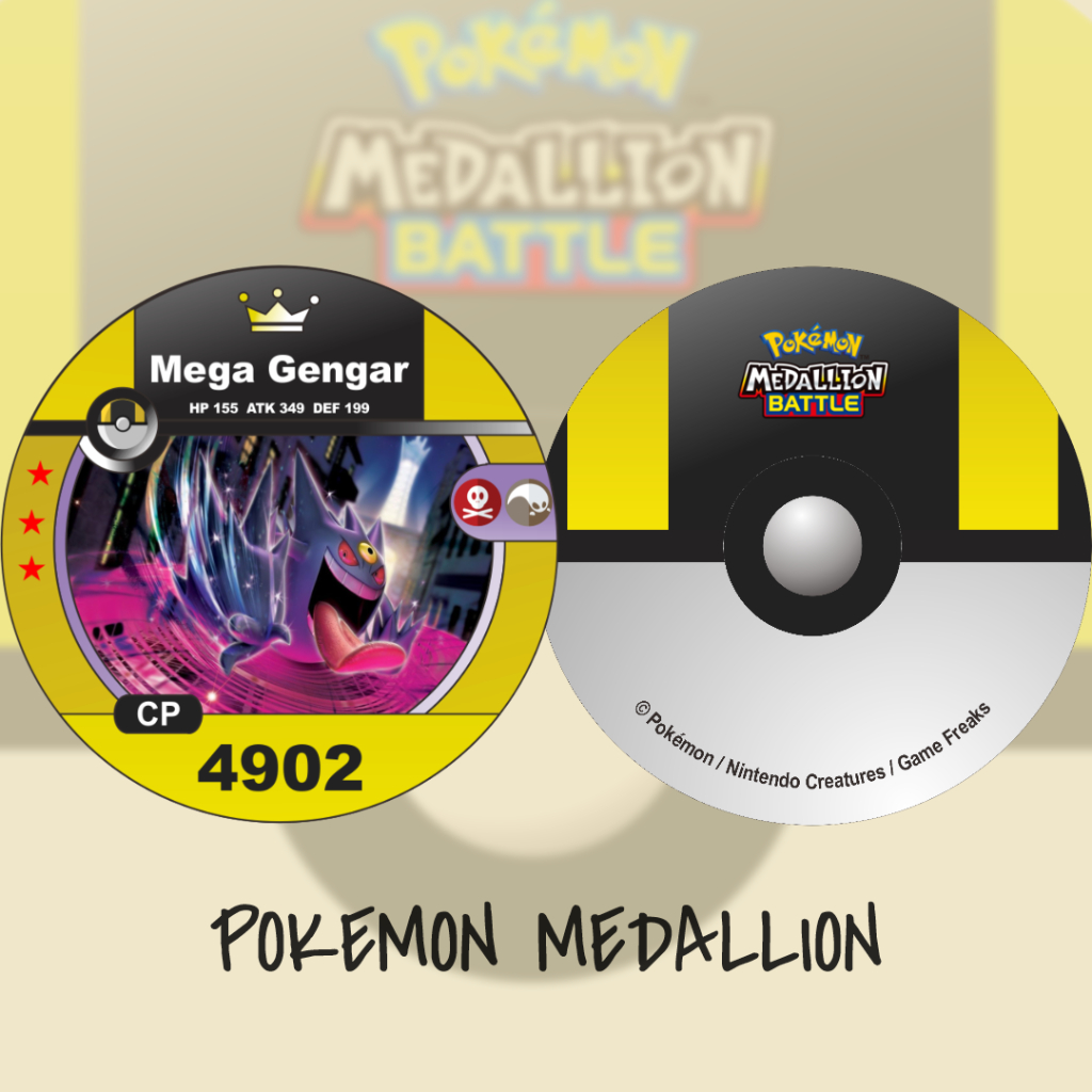 Kartu Pokemon Medallion Kustom Mega Gengar