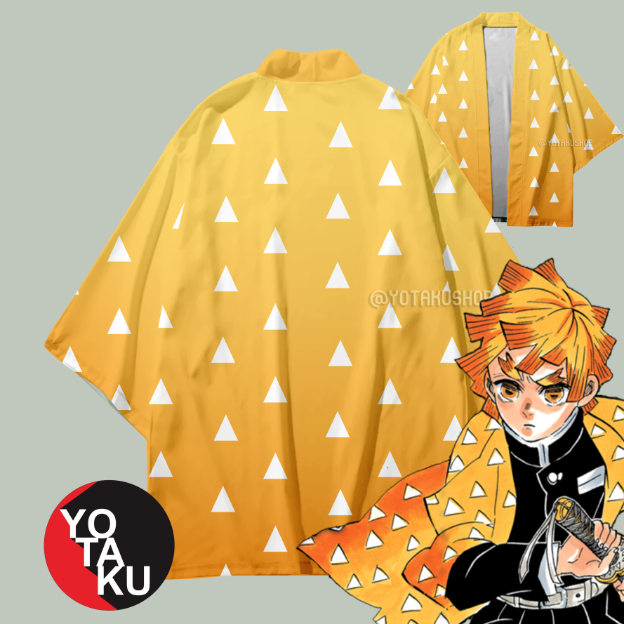 Haori Cardigan Anime Demon Slayer Zenitsu Agatsuma Kostum Cosplay Jepang YOTAKUSHOP