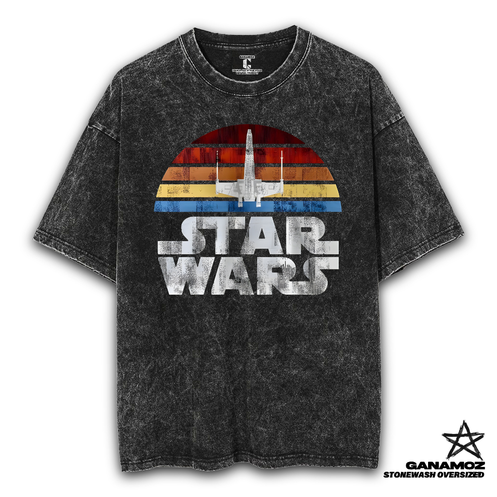 GANAMOZ Kaos Film Starwars CLASSIC Stone Wash Oversize T-shirt | Kaos Oversize Wanita | Kaos Oversiz