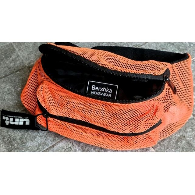 Tas Selempang Bershka Orange Waistbag Pria Original