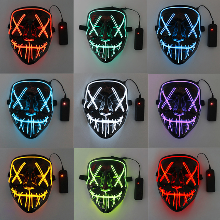 LOZTOYS (Baterai tidak termasuk) Topeng Scary LED Aneka Warna Cosplay Topeng Masker Halloween