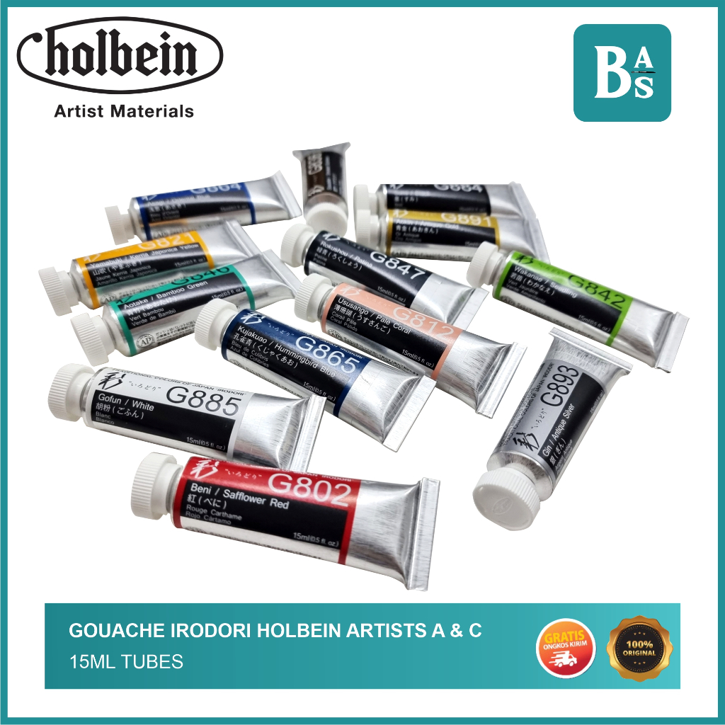 

Gouache Irodori Holbein Artists 15ml TUBES Series A & C