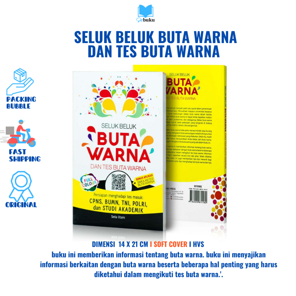 Cuci Gudang - Buku Tes Buta Warna: Seluk Beluk Buta Warna dan Tes Buta Warna Full Color