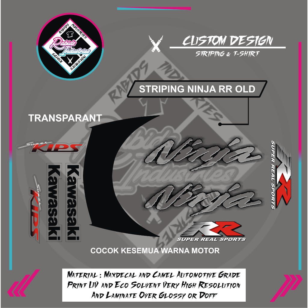 STRIPING TRANSPARANT NINJA RR OLD l STRIPING NINJA RR OLD TRANSPARANT