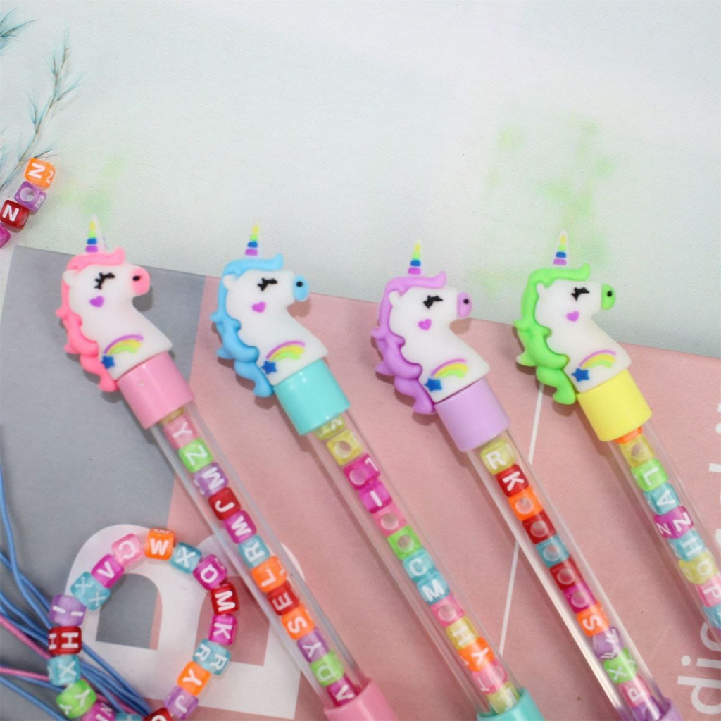 Bolpen Tinta Gel Hitam Pulpen alat tulis karakter cute unicorn Bolpen murah lucu Kado Ultah anak per