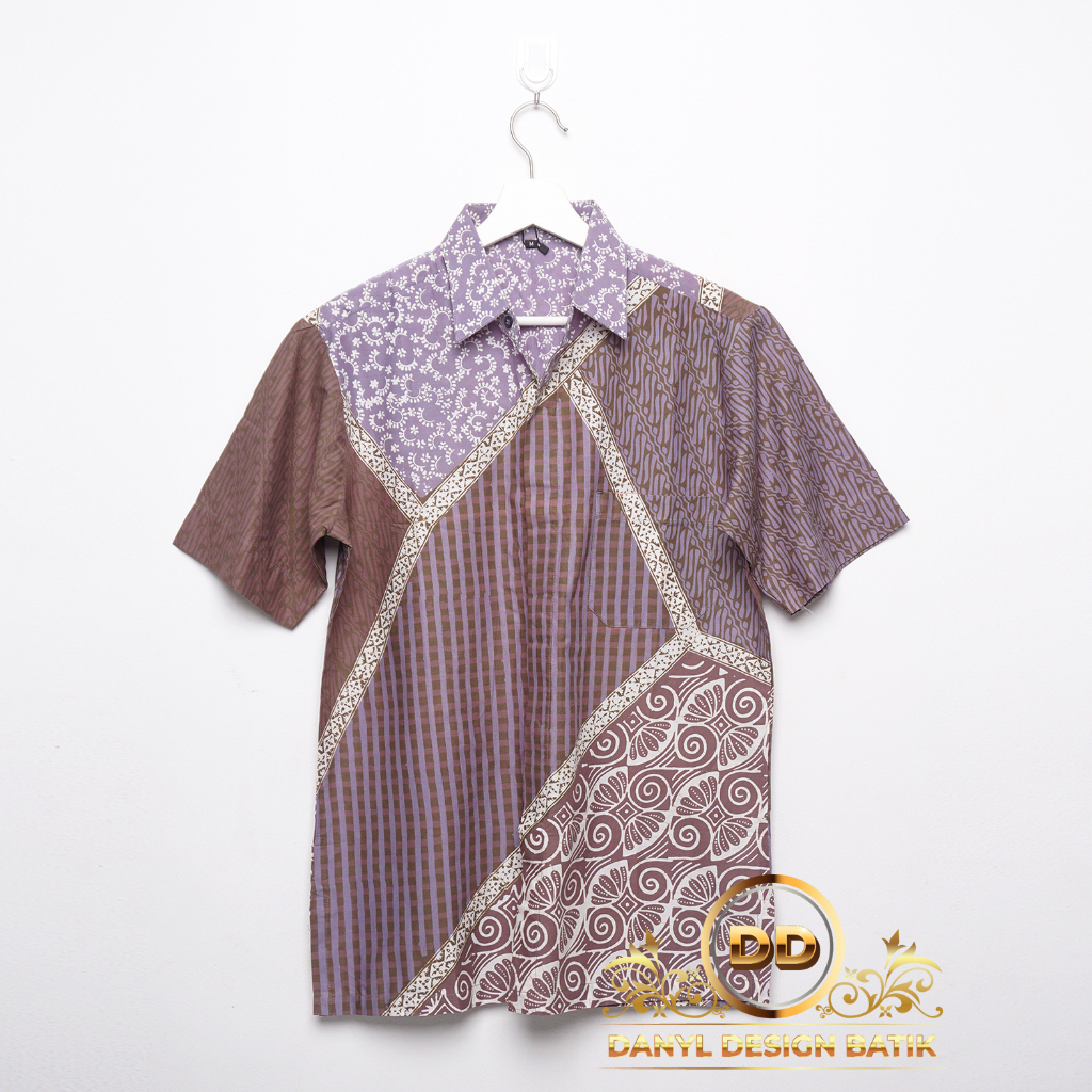 Batik Cap Pria Lengan Pendek  (Slim Fit)