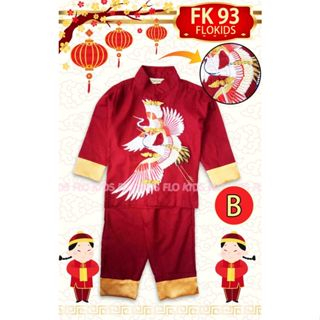 Cheongsam Anak Cowok Impor Baju Imlek CNY Maroon