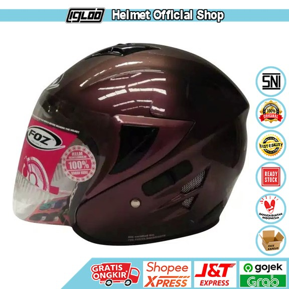 Helm Half Face Foz Voltus Solid Purple