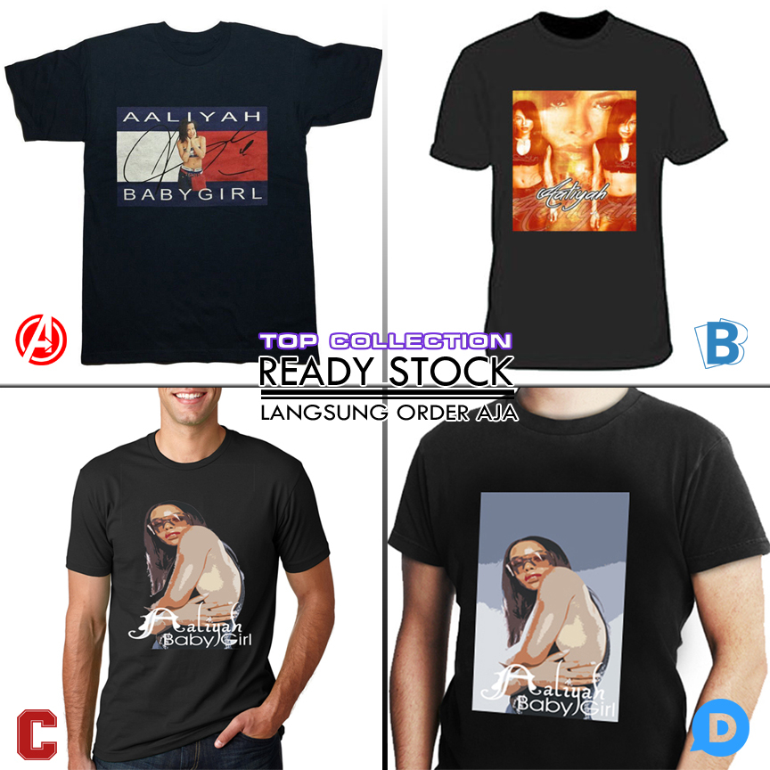 Aaliyah R&B Music Tshirt Unisex Casual Bahan 100% Cotton T-SHIRT
