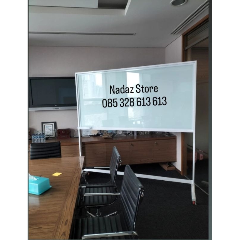 

Glassboard standing non magnetik 5mmb/ glassboard kaki roda non magnetik 5mm / papan tulis kaca kali roda / papan tulis kaca kali roda / distributor papan tulis kaca / distributor glassboard / supplier glassboard