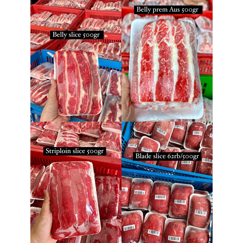 

Daging Slice / Beef Belly Slice / Daging Bulgogi / Striploin Slice / Blade Slice / Wagyu Slice