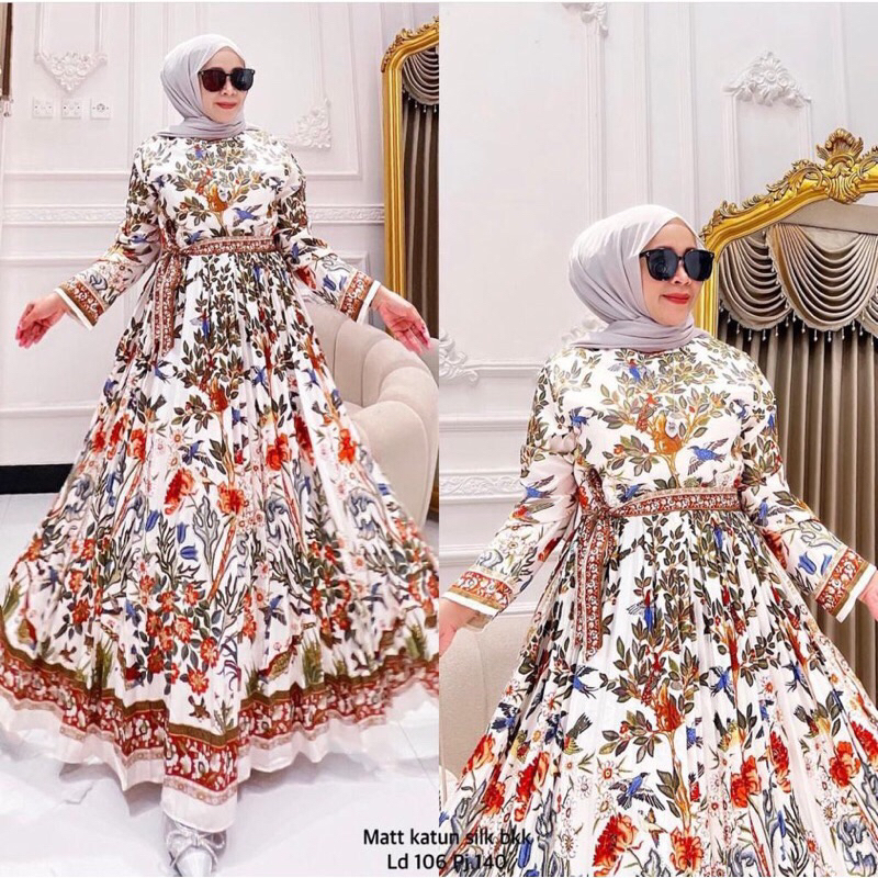 long Maxi Dress BKK // Baju gamis terusan silk import premium