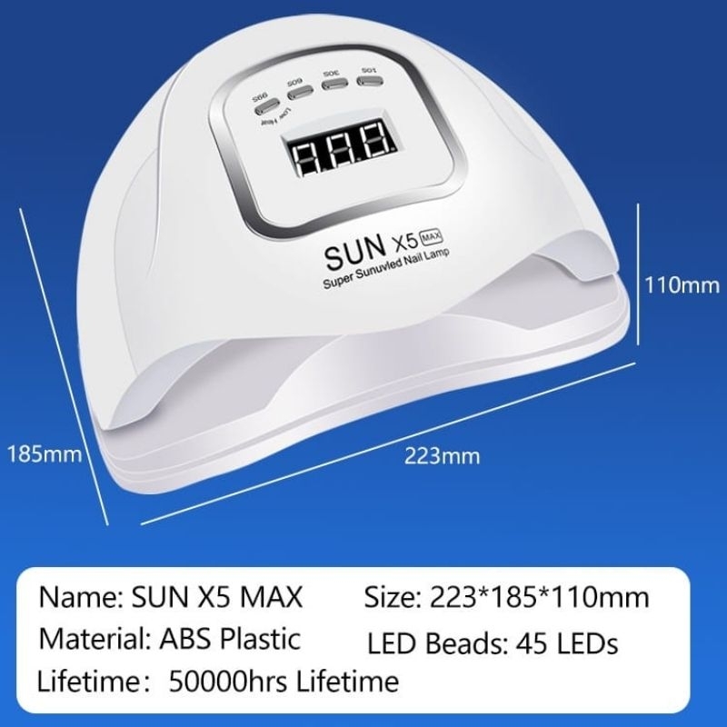 JJMOON Alat Pengering Kutek 120w UV LED SUN X5 Max45 LED Alat Pengering Kutek