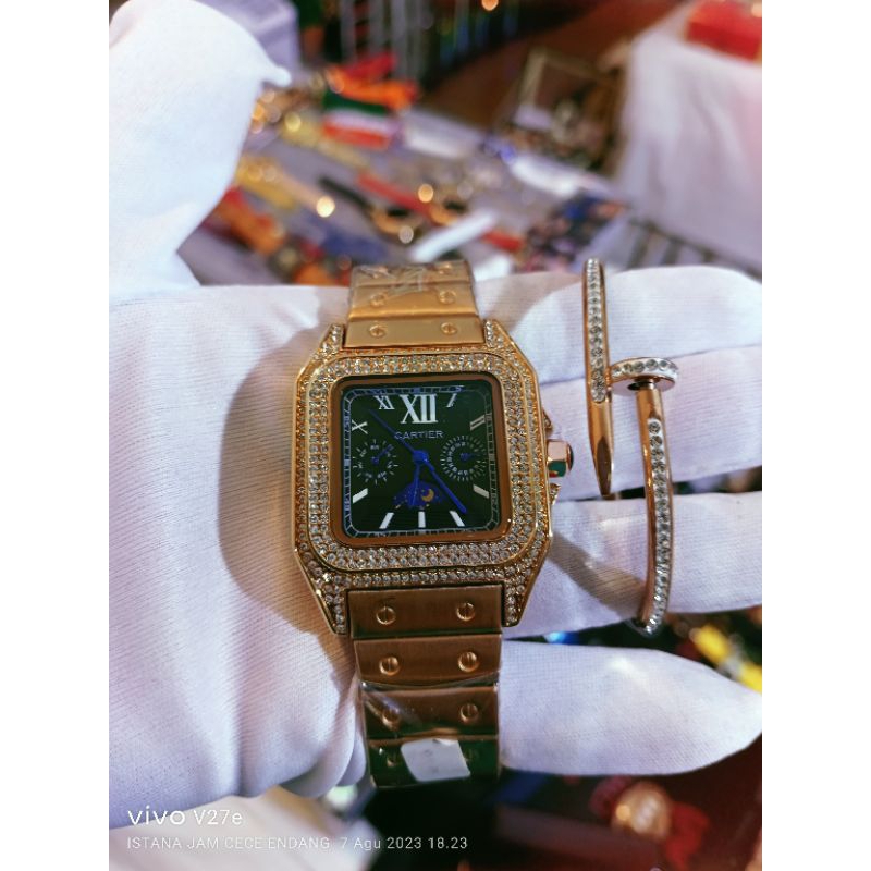 jam tangan wanita full set- jam tangan wanita free gelang