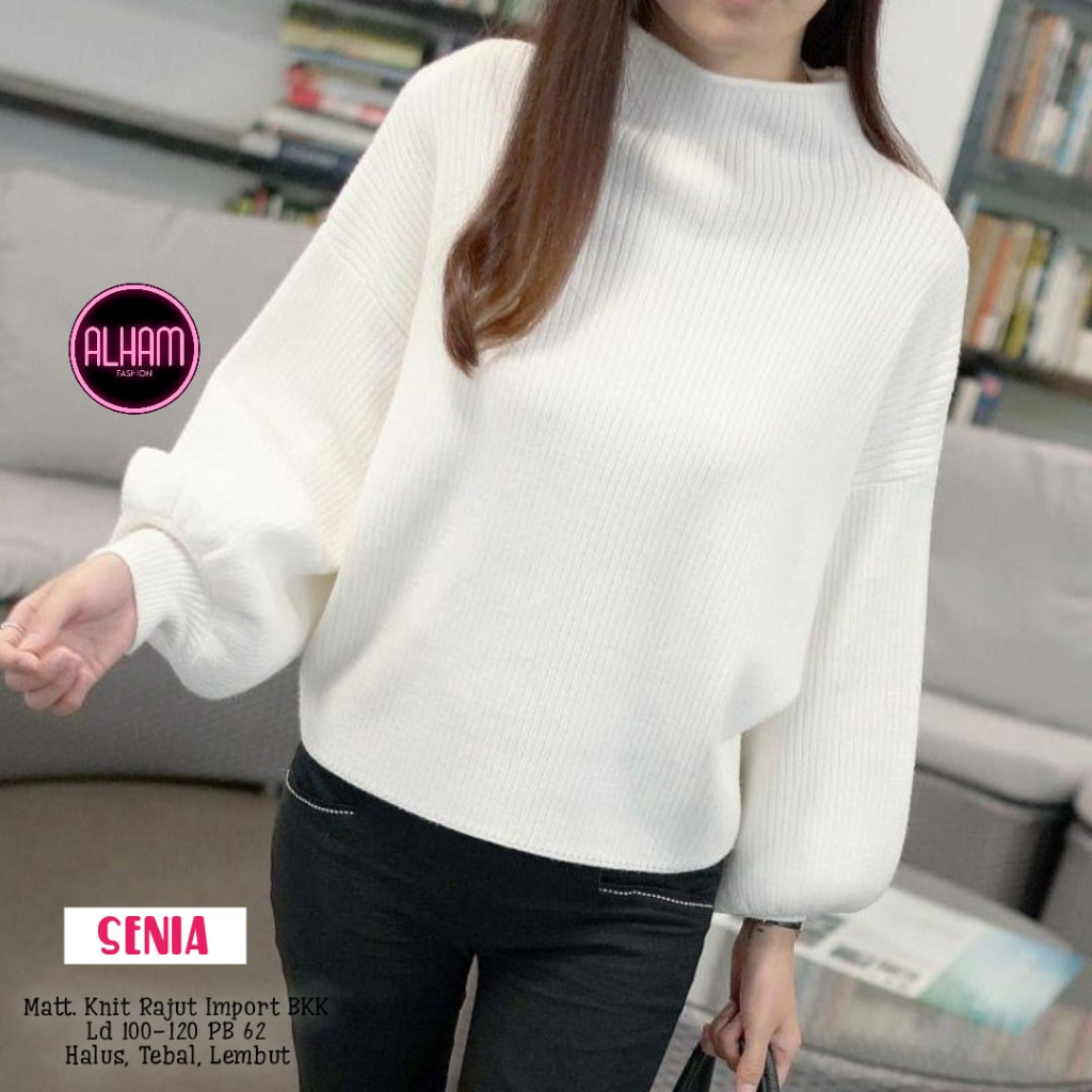 KAOS WANITA LENGAN PANJANG JUMBO LD 120 / KAOS RAJUT WANITA IMPORT LENGAN PANJANG / BAJU ATASAN TERB