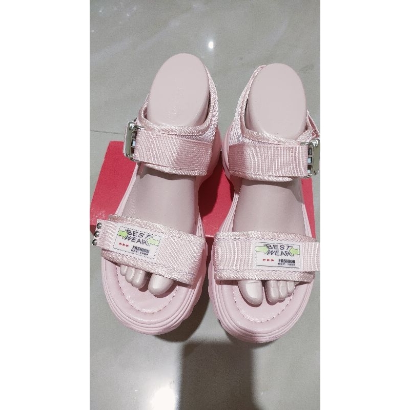 Sendal wedges Korea terbaru fashion wanita import premium 6cm