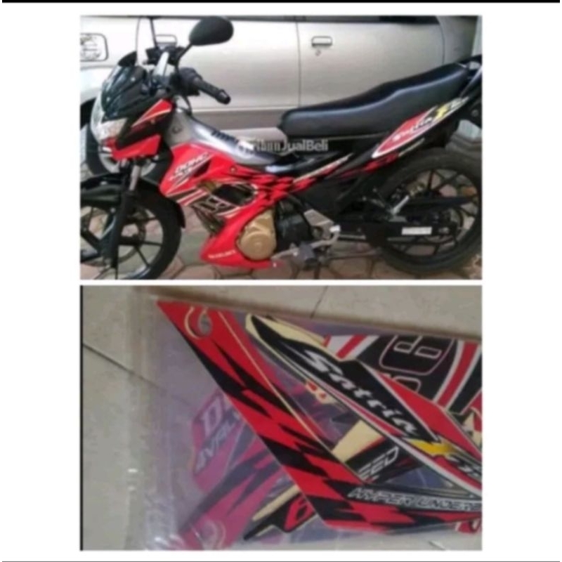 Striping stiker Suzuki Satria Fu 2012 hitam merah