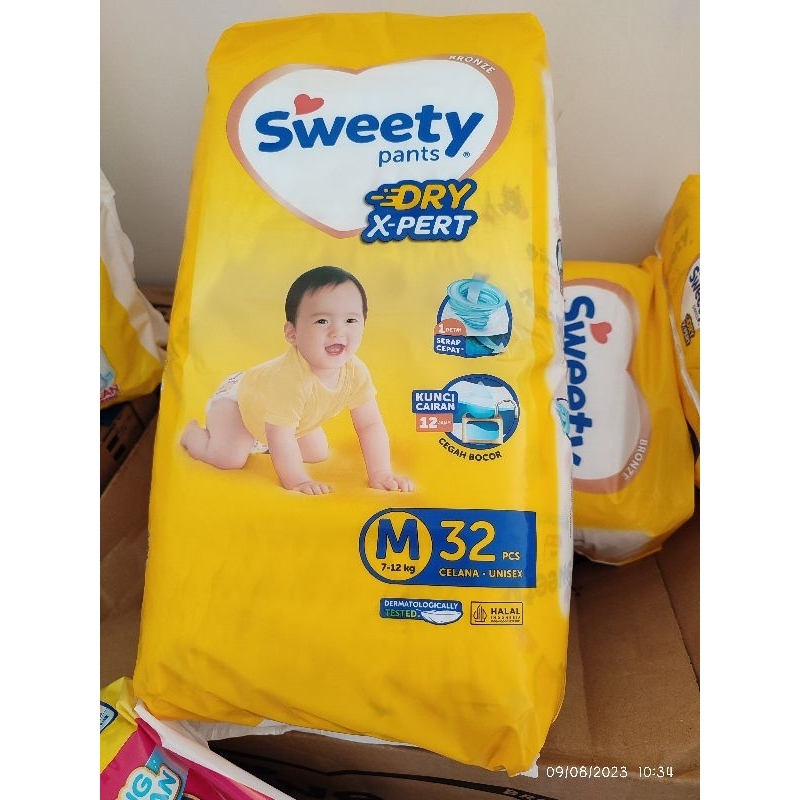 Sweety Bronze kuning M 32 diapers popok celana murah