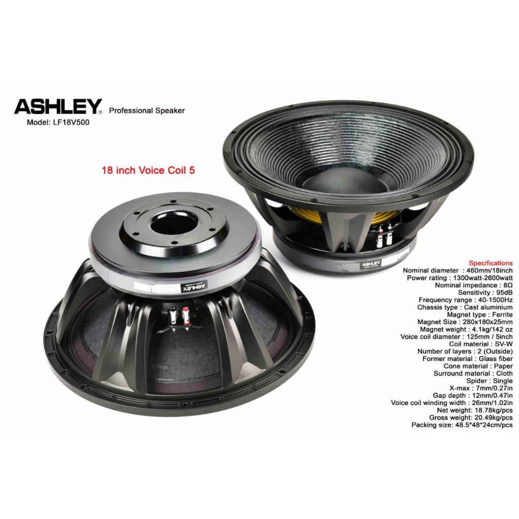 SPEAKER COMPONENT ASHLEY LF18V400 WOOFER ASHLEY LF 18V400